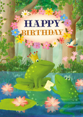 Happy Birthday Frog Greeting Card by Stephen Mackey - Click Image to Close